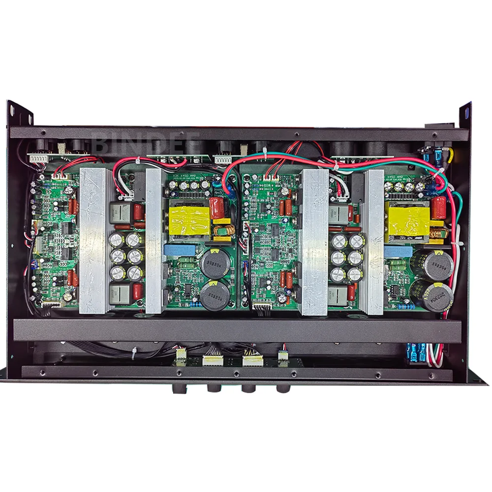 N4504 650W*4 Class D Professional Digital Amplifier Suitable for Party Stage DJ Church Family Karaoke Outdoor Amplifier