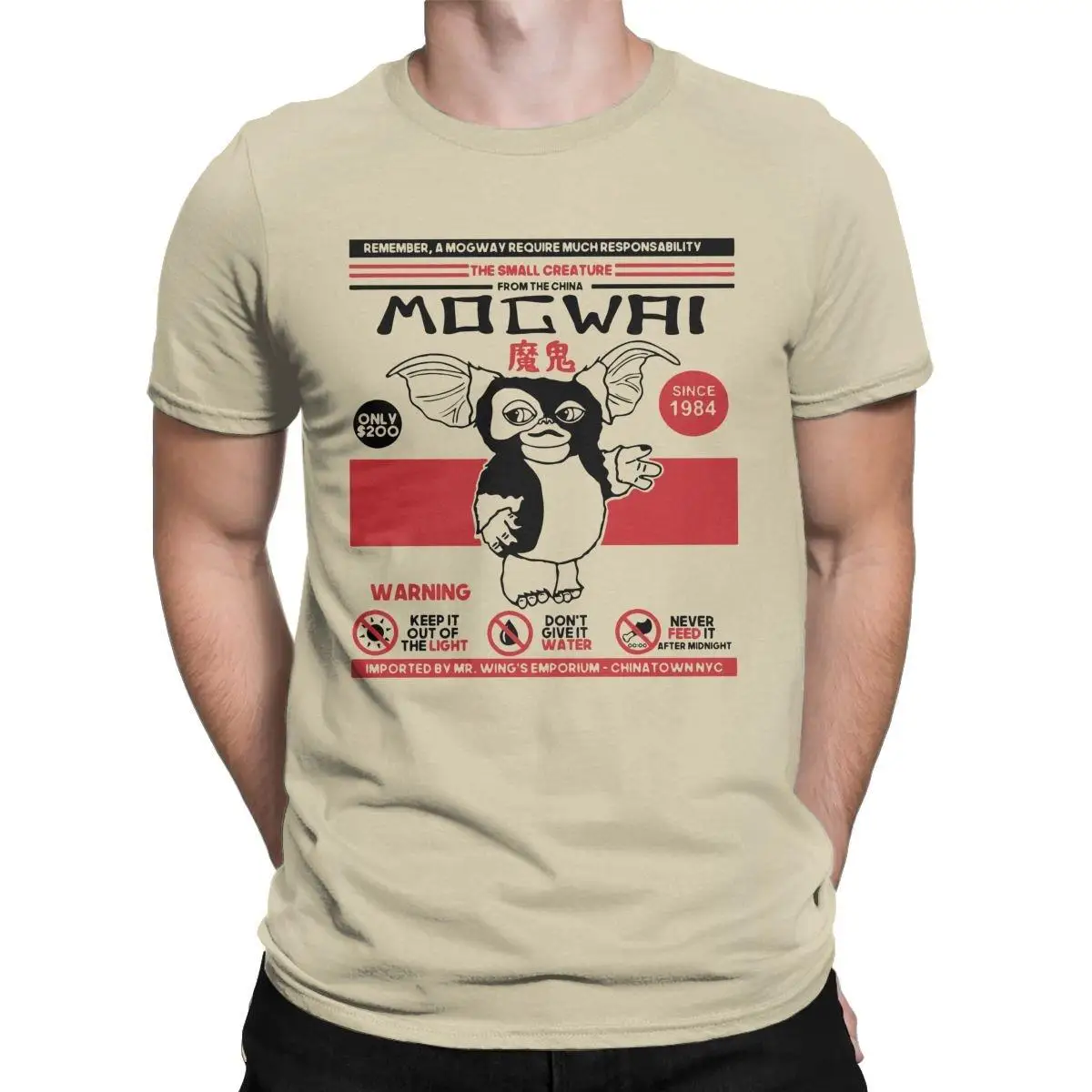

Your Pet Mogwai Gremlin T-Shirt for Men O Neck Cotton T Shirts Gizmo 80s Movie Mogwai Monster Sci Fi Tees Gift Idea Clothing