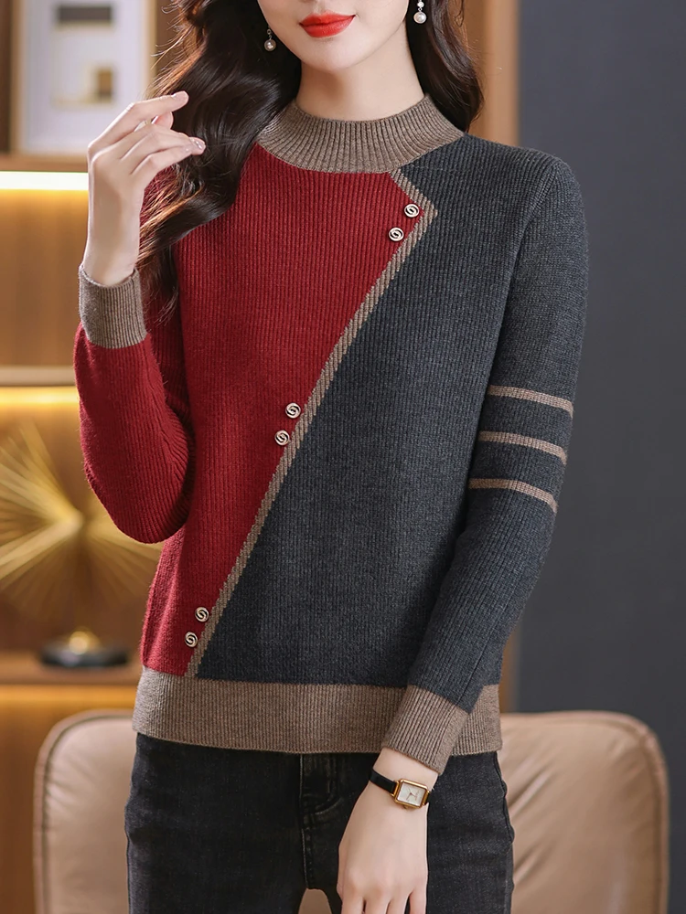 

Turtleneck Sweater Woman Spring Autumn Korean Fashion Pullover Femme Womens Clothing Long Sleeve Top Sweaters