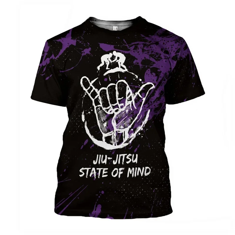 Geeignet für Jiu-Jitsu-Enthusiasten. Kurzärmeliges Sommer-Outdoor-Freizeit-Sport Schnelltrocknendes und Atmungsaktives Herren-T-Shirt – Detail 9