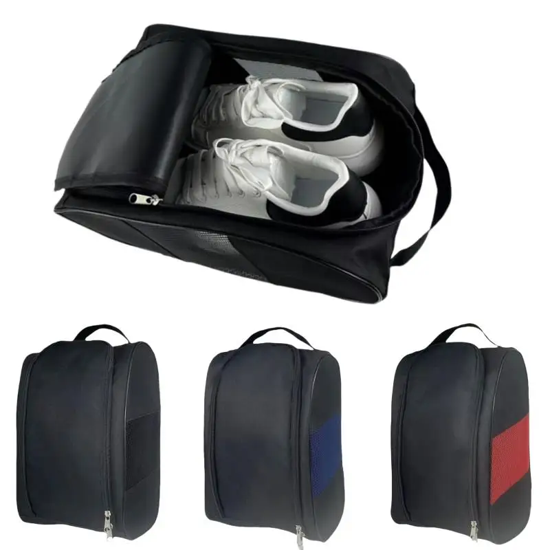 Portable Oxford Cloth Football Boot Bag Breathable Lightweight Golf Shoe Bag Zipper Dustproof Shoe Carrier Bags Unisex