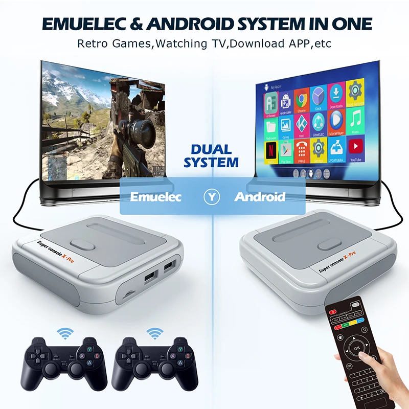 Video Game Console Game Console Kit Super Console X Pro With 60000+ Classic Games For DC/MAME/Naomi 4K Wifi TV Box Video Game Player