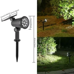 Solar Outdoor Spotlight - Adjustable Waterproof Landscape Light - 2Pcs (White)