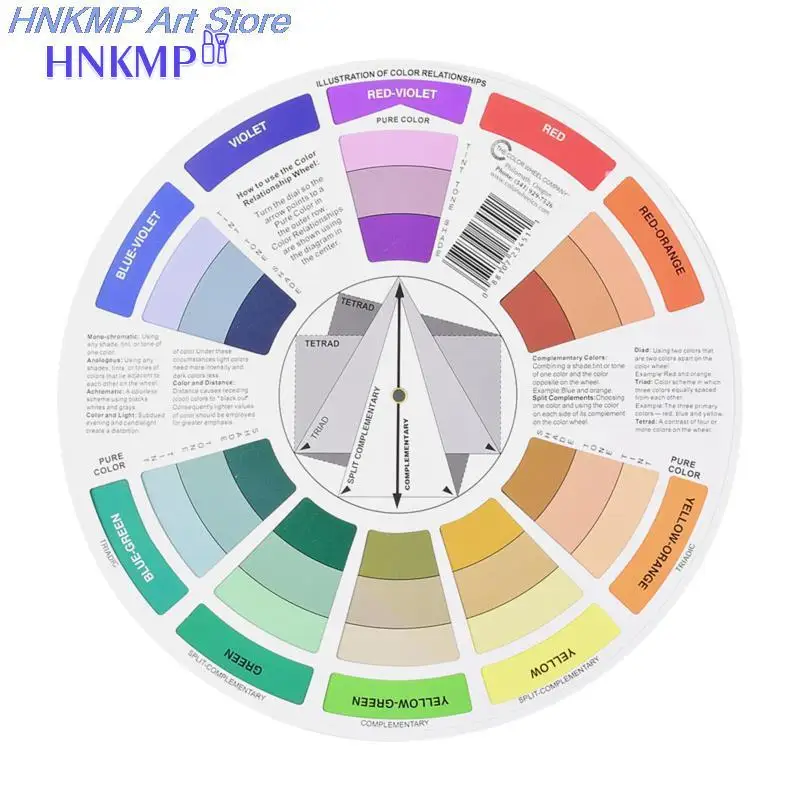 

Professional Paper Card Design Color Mixing Wheel Ink Chart Guidance Round Central Circle Rotates Tattoo Nail Pigment