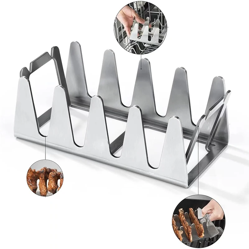 BBQ Rib Rack Multi Grill Rack Stainless Steel Roasting Rack Rib Racks
