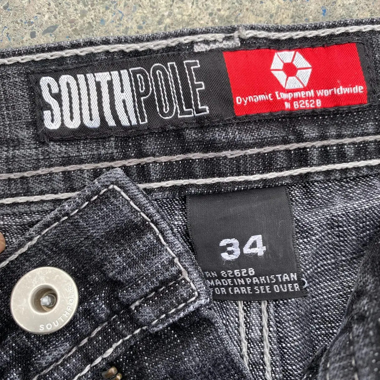 SOUTHPOLE Street wear women's jeans Y2K new Harajuku hip-hop black pants washed and ground white baggy jeans Gothic wide pants 4