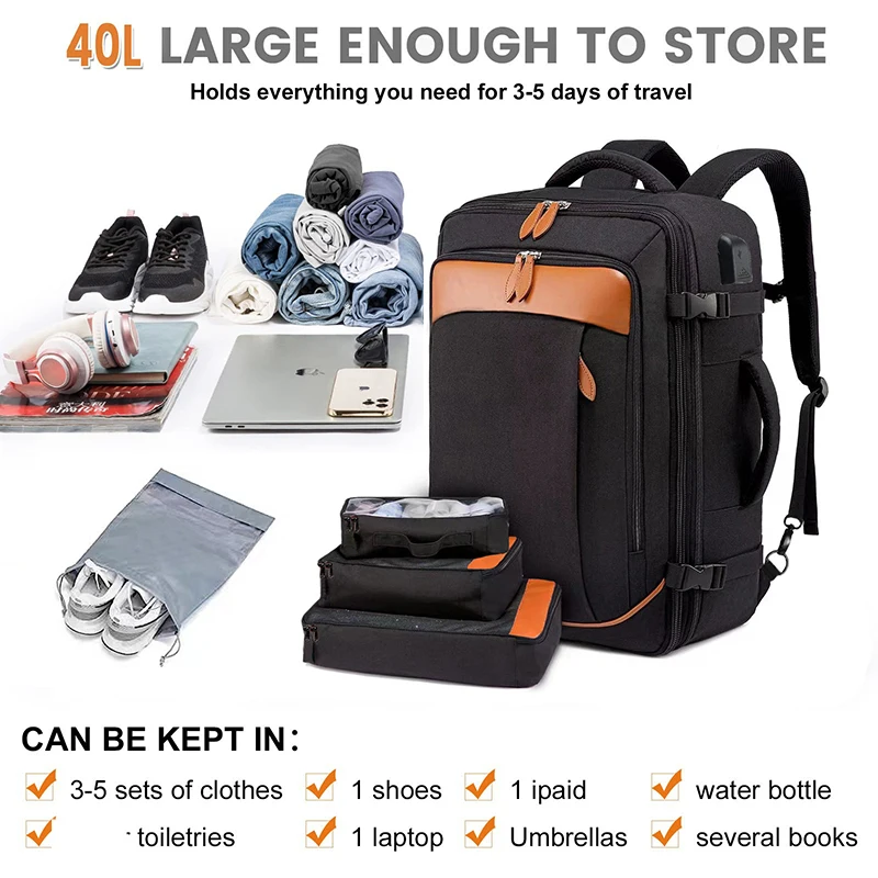 40l Travel Backpack For Men And Women Airline Approved Carry-on Bag_voghion.com