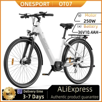 Bici elettrica ONESPORT OT07 250W Motore di marca 36V14Ah Batteria al litio E-Bike 28 pollici Pneumatico City Travel Bicicletta elettrica a 7 velocità