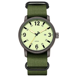 Enhanced Field Watch with Luminous Display and Fabric Strap (Green Full Luminous)
