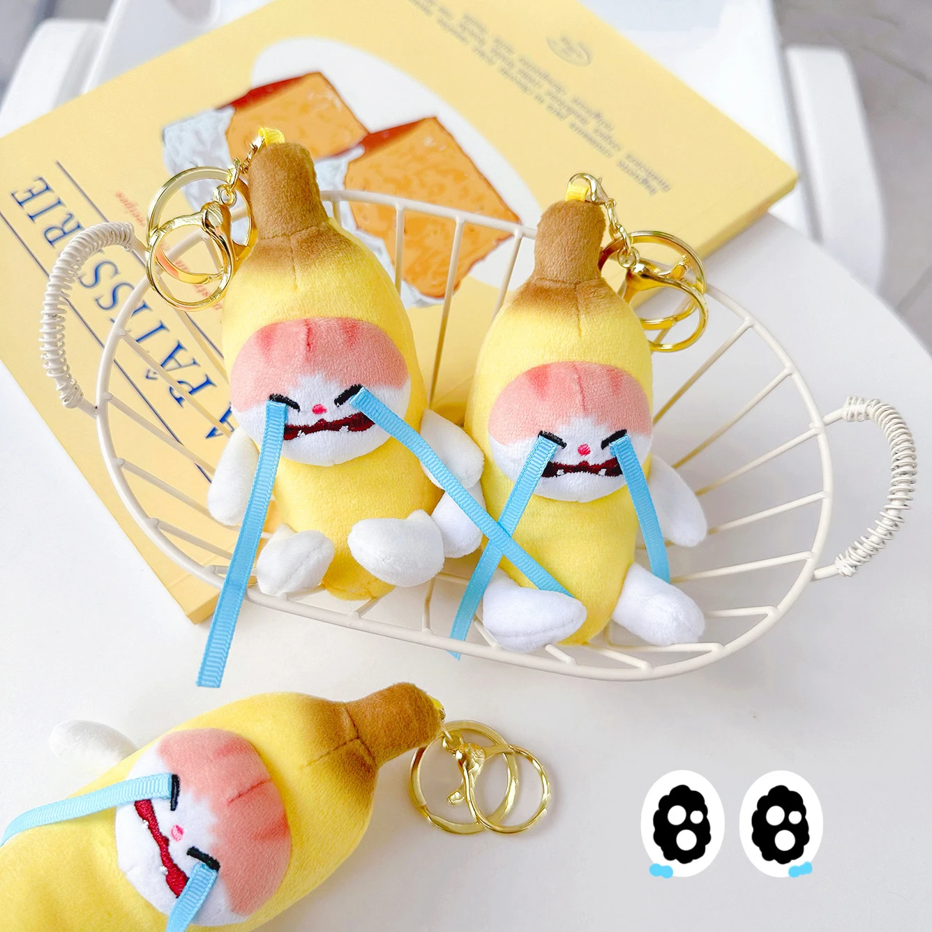 Crying Banana Cat Plush Keychain Doll