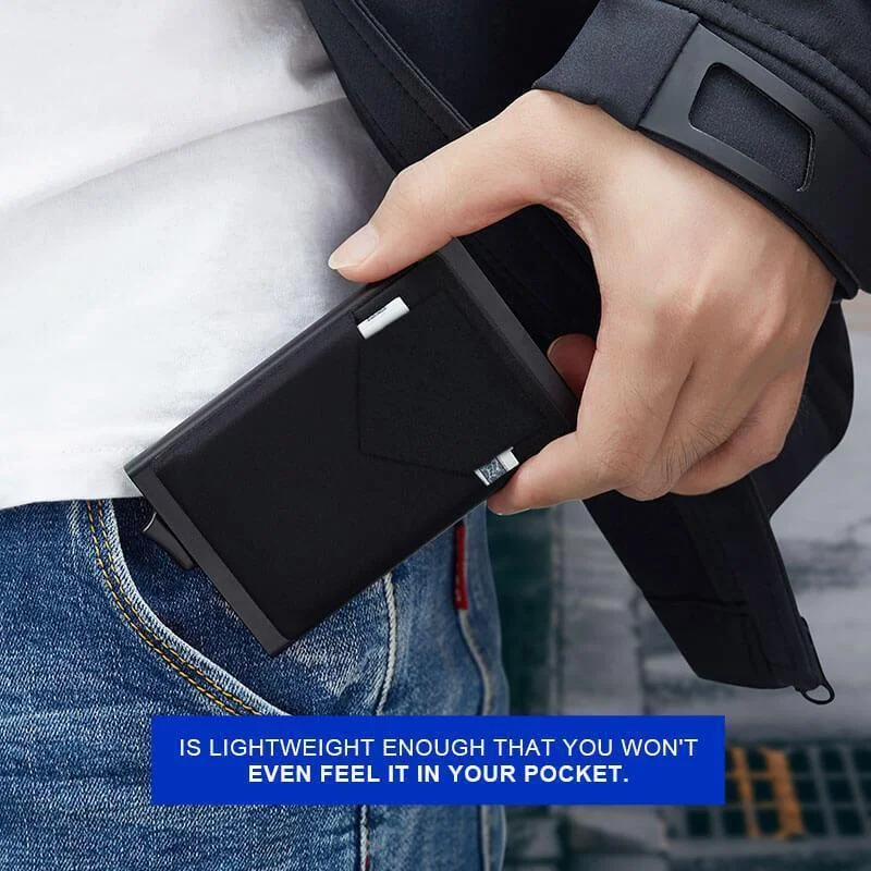 Pop-out RFID Card Holder Slim Aluminum Wallet Elasticity Back Pouch ID Credit Card Holder Blocking Protect Travel ID Cardholder id card holder,aluminum wallet