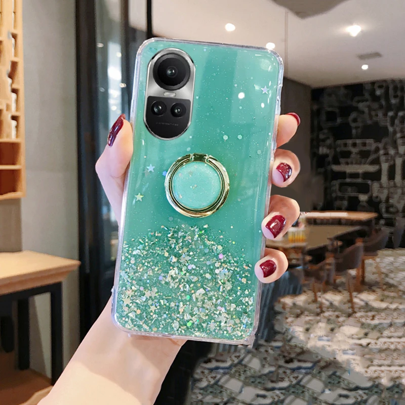 Phone Case For OPPO Reno 10 Pro 5G Clear Glitter Bling Sequins