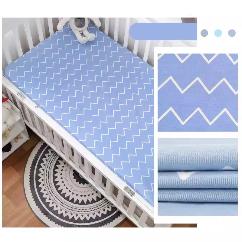 5 pezzi set biancheria da letto per lettino in cotone lenzuolo con angoli per culla biancheria da letto per neonato all'ingrosso (4 paraurti + lenzuolo) - immagine 4