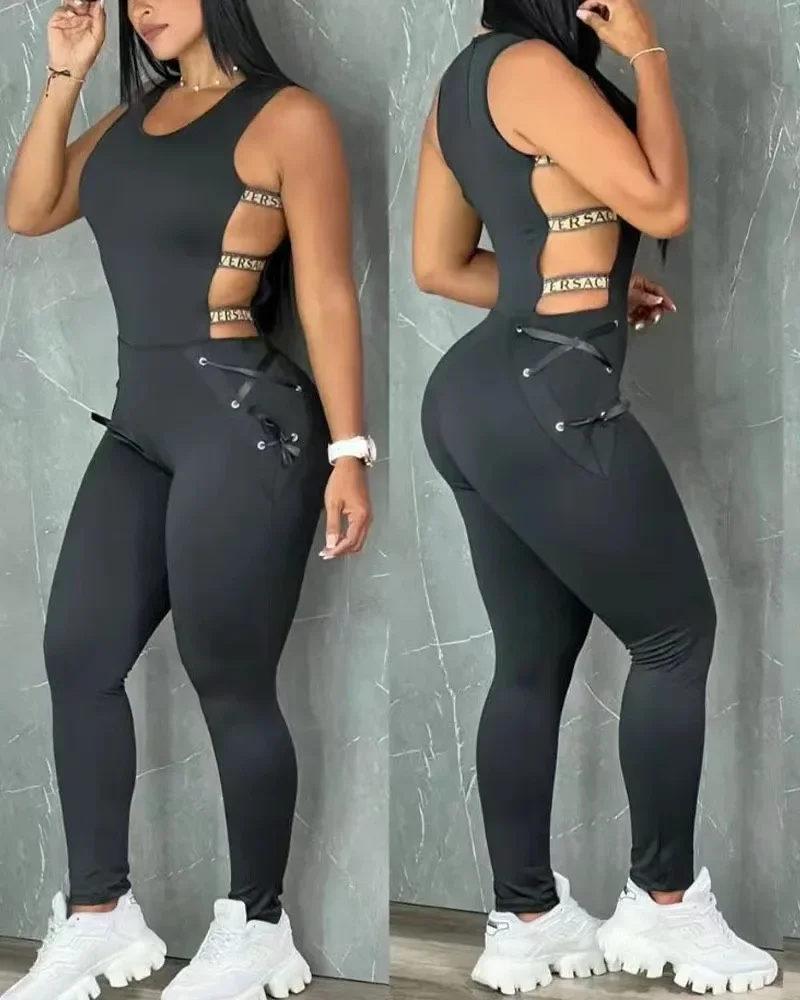 Women Clothing Dignified Hollow Out Cutout Sexy Sexy Slim Lace Long Sleeve Jumpsuit Women main image 1