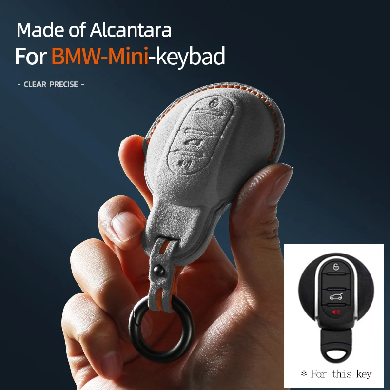 

Car Remote Key Bag Cover Alcantara Keychain Accessories For BMW Mini Cooper R56 ONE JCW F54 F55 F56 F60 R55 R57 R58 R59 R60