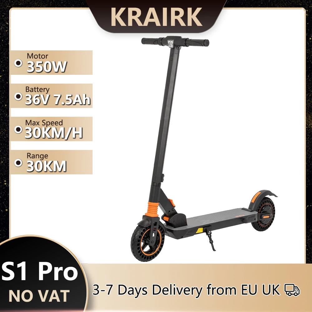 S1 Pro 350W Electric Scooter 30km/h Top Speed 40KM Mileage 8 inch