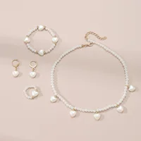 Bijoux français en perles pour enfants, collier fouet, bracelet, bague, boucles d'oreilles, design de niche de luxe léger, costume 4 1