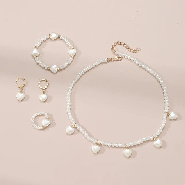 Bijoux français en perles pour enfants, collier fouet, bracelet, bague, boucles d'oreilles, design de niche de luxe léger, costume 4 1