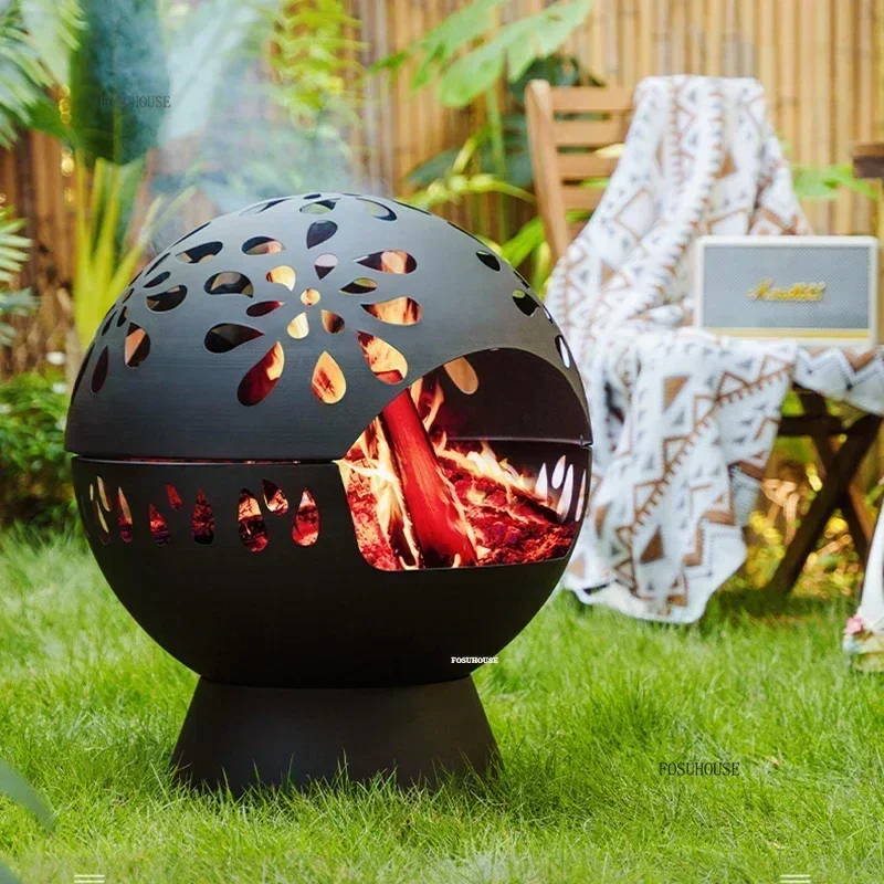 Nordic Light Luxury Fire Pits for Villa Courtyard Garden Brazier Designer Multi-purpose Portable Round Fire Stove Outdoor Heater