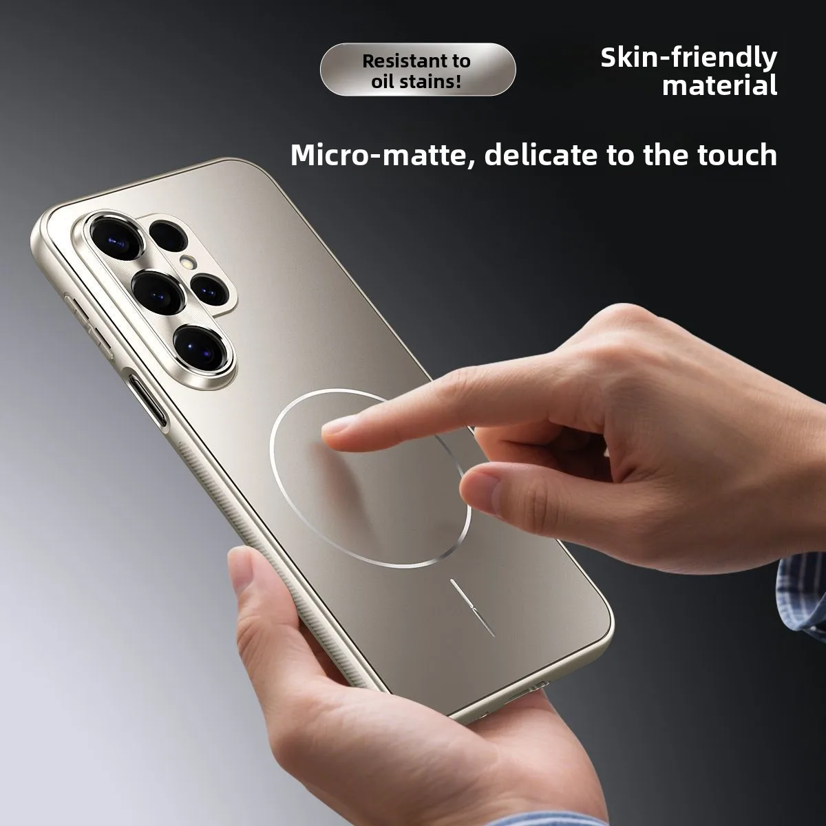 Magnetic Electroplated Frosted Shockproof Bumper Case with Metal Lens Frame