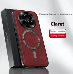 Leather Full - Cover Magnetic Waterproof Shockproof Fingerprint Phone Case for Magic 7 (Red)