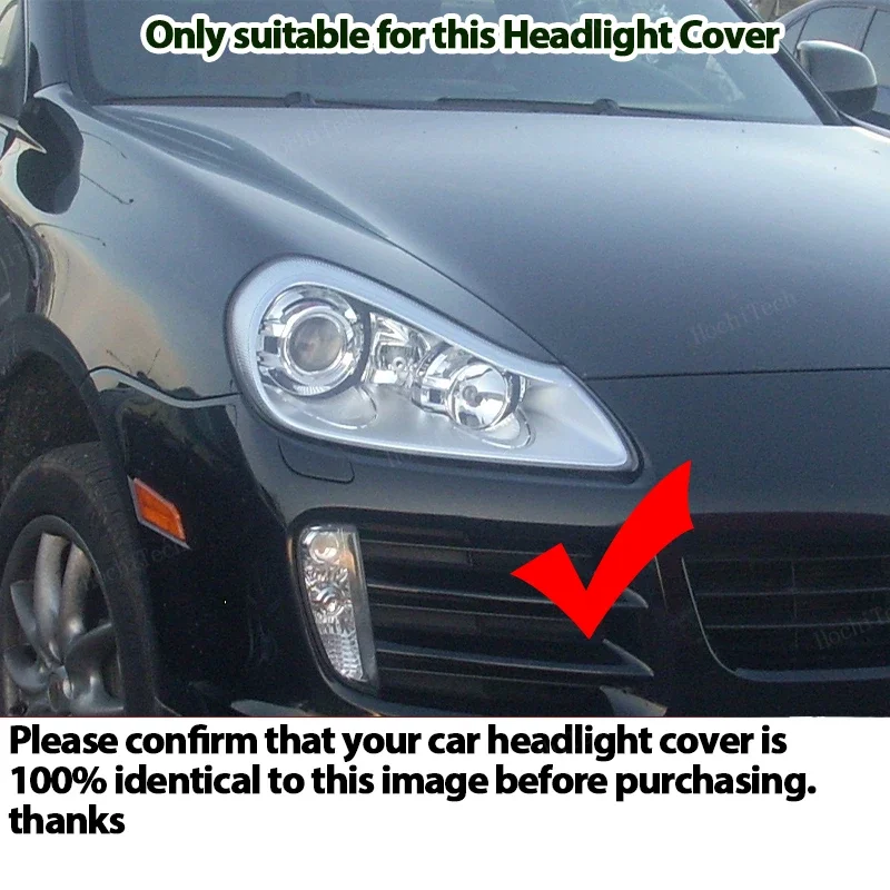 ヘッドライトカバーポルシェカイエン S GTS E1 9PA 955 957 08-10 透明