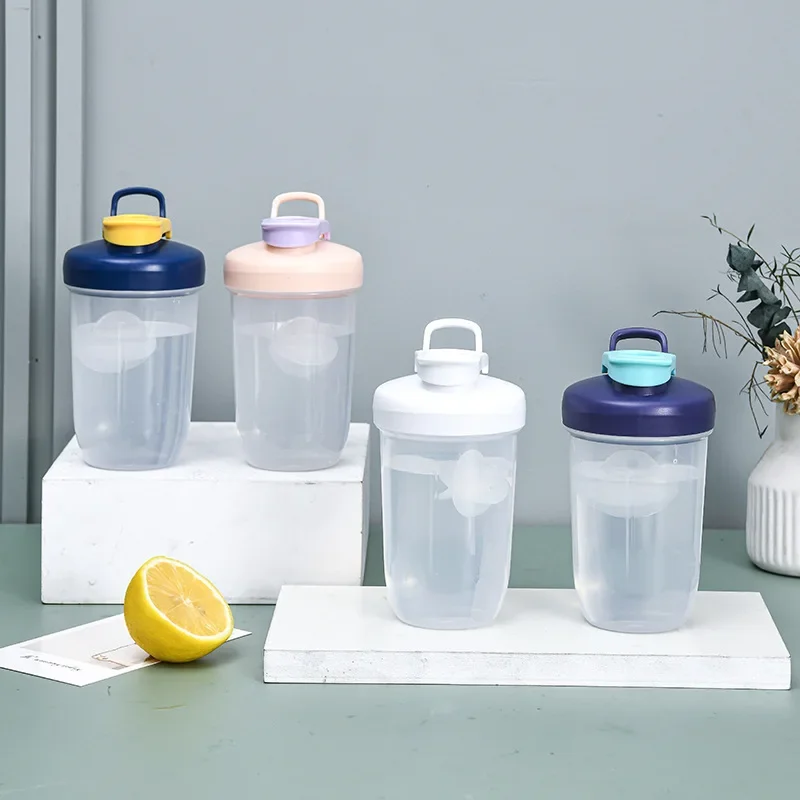 2025 New Portable 400ml Protein Powder Shaker Bottle Leak Proof Water Bottle for Gym Outdoor Fitness Training Sport Mixing Cup