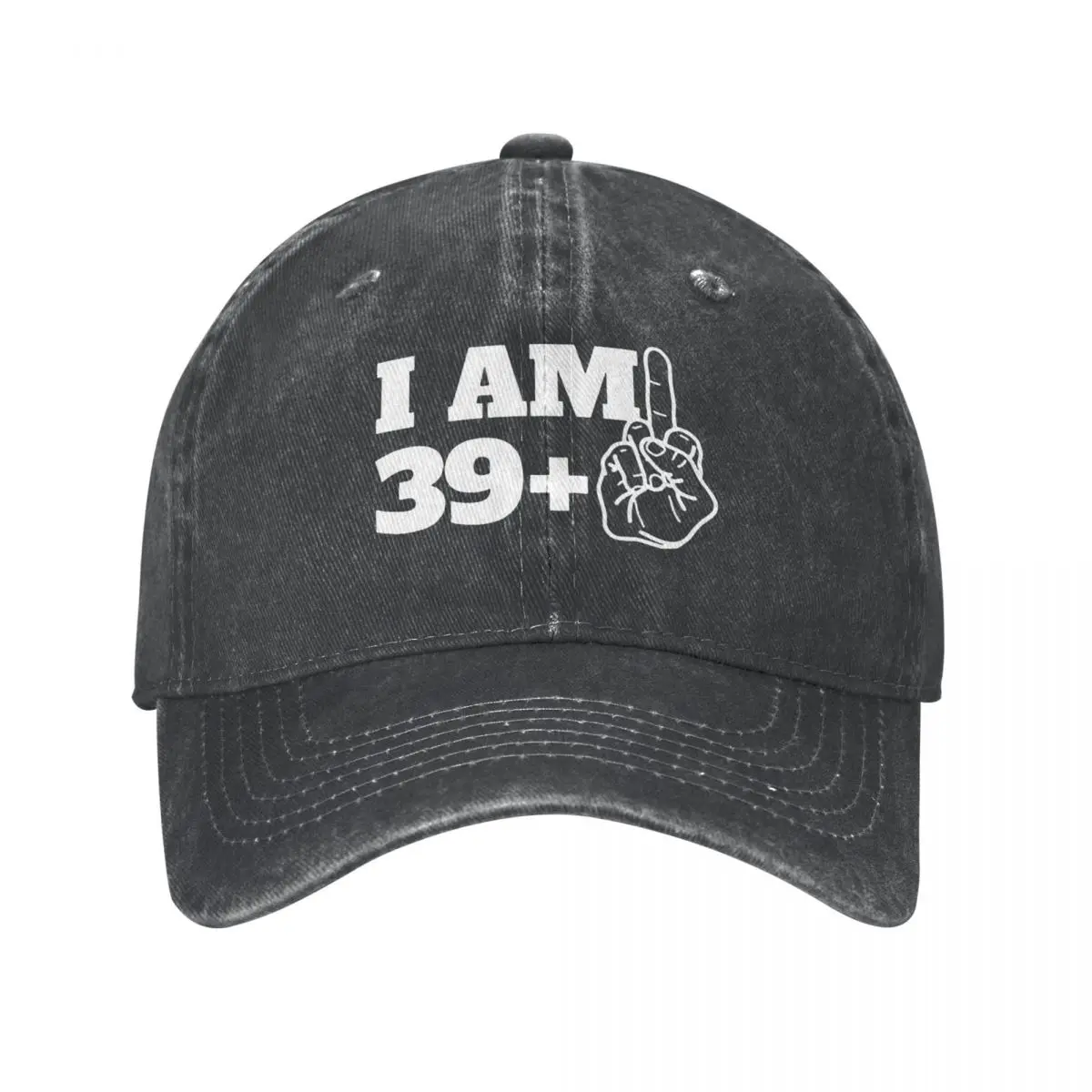 

I Am 39+ Middle Finger Forty 40 Birthday Baseball Caps Distressed Denim Pop Culture Punk Snapback Hat for Activities Hats Cap