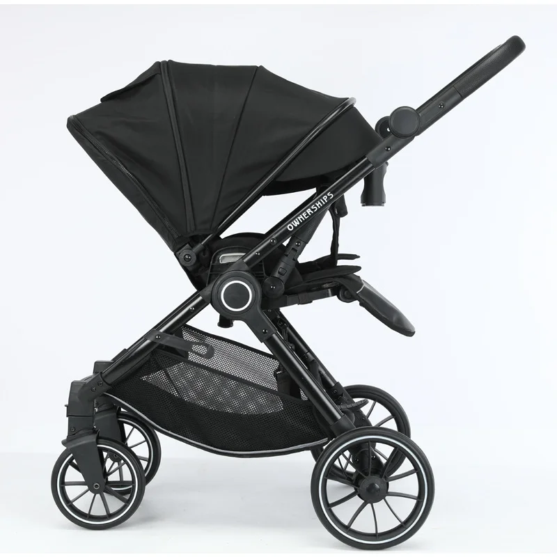 Baby stroller Bidirectional Baby Stroller High View Folding Shock Absorption Four Wheels Cart Sit or Lie Down Lightweight