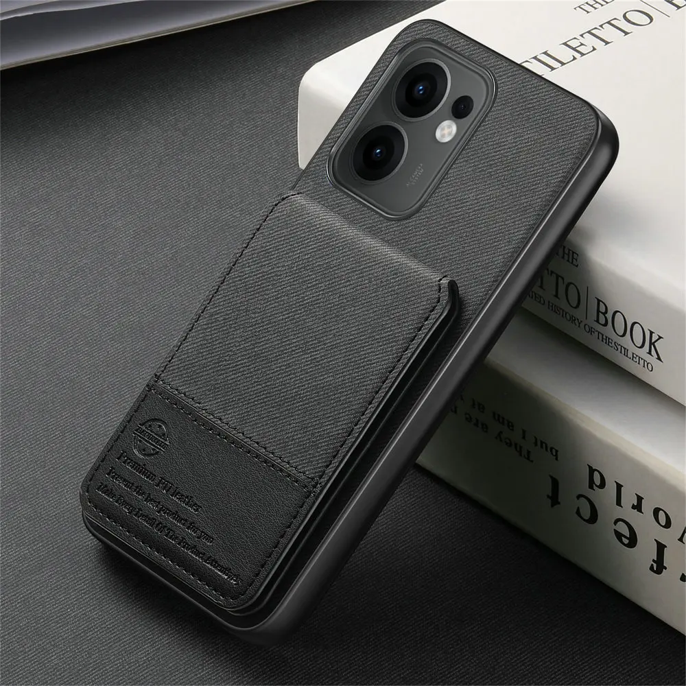 Luxury Leather RFID Card Flip Case with Protective Bumper