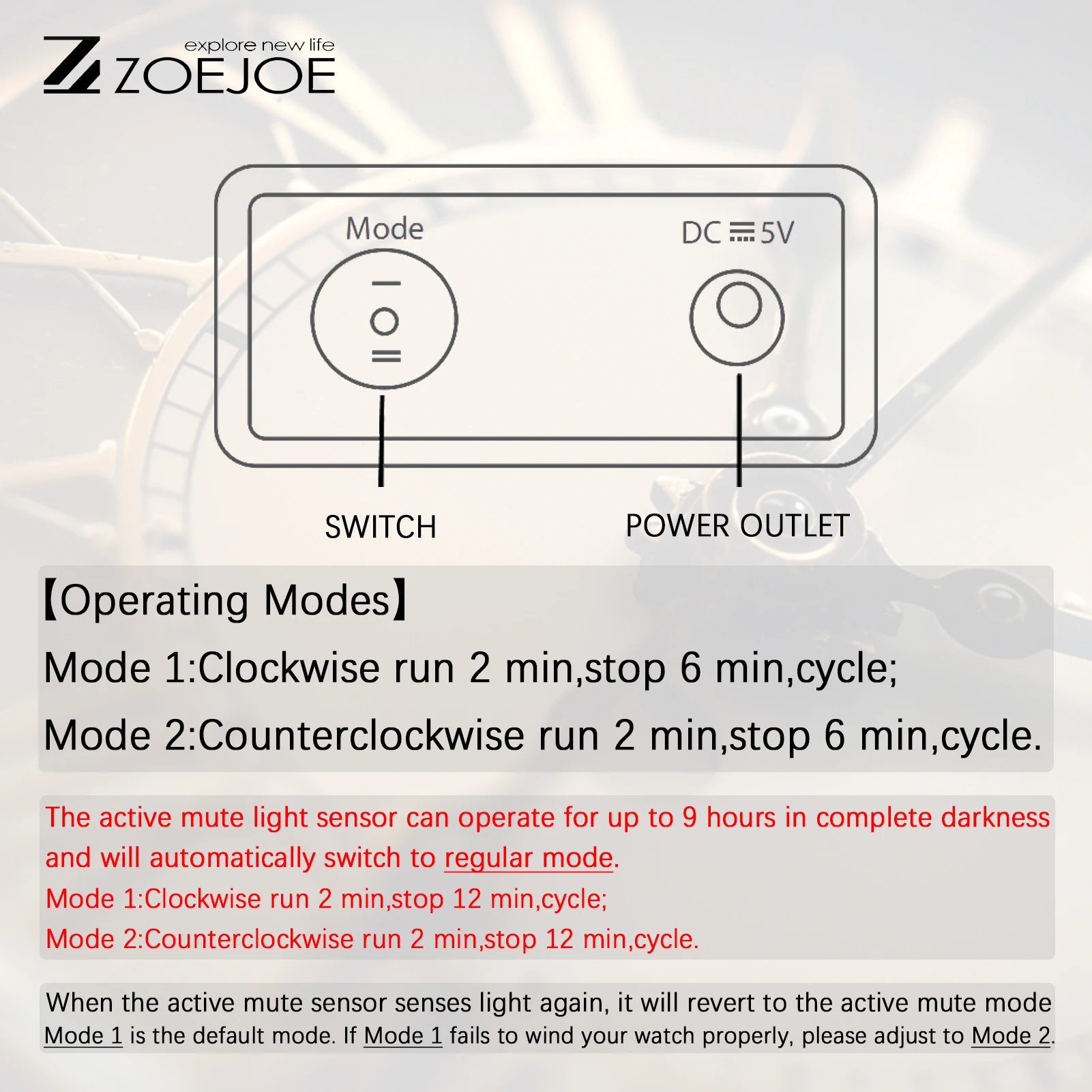 ZOEJOE 자동 3/6 슬롯 시계 와인더 투명 커버 USB 케이블 소프트 시계 베개 시계 보관함 아버지의 날 선물