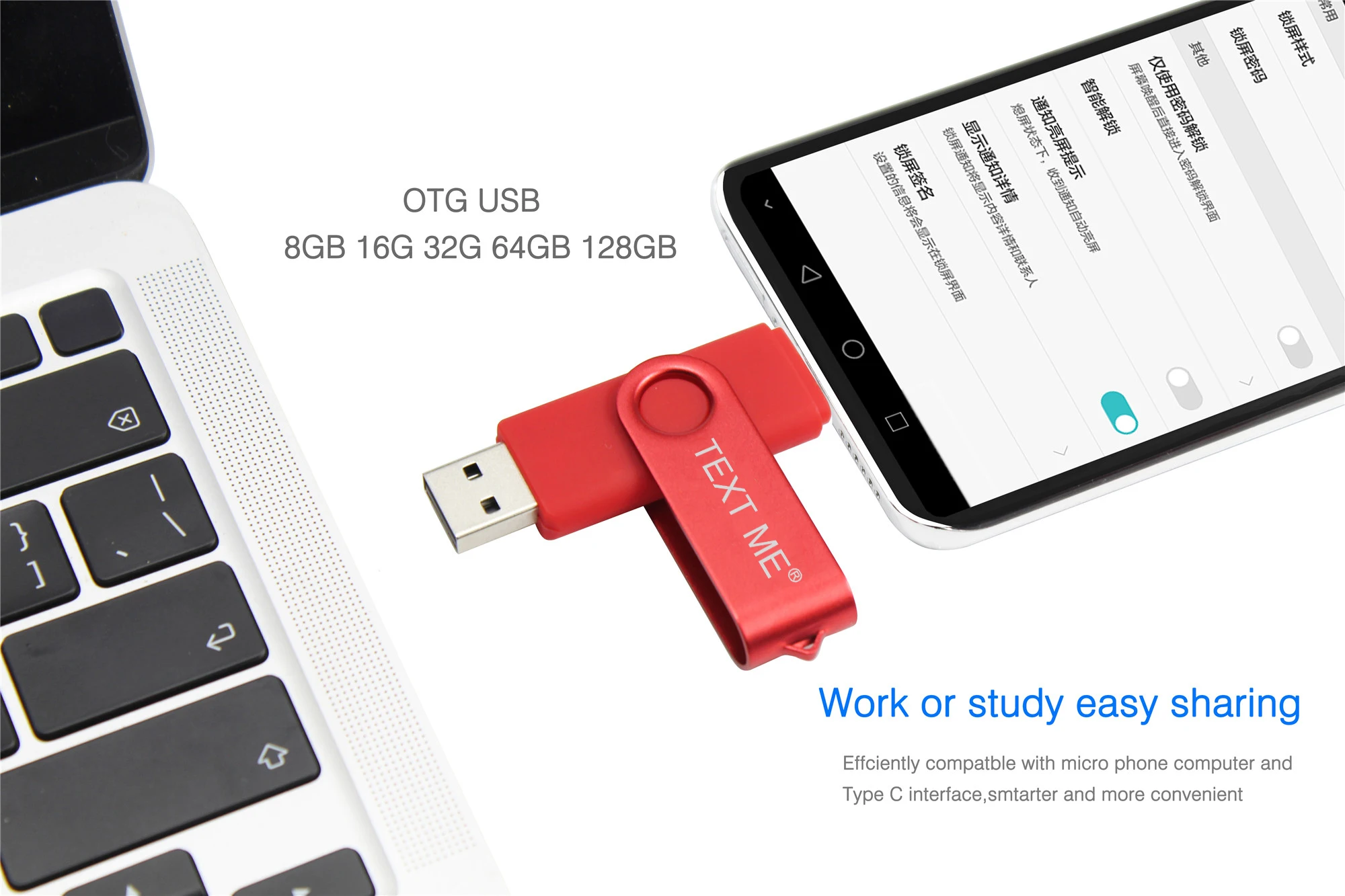 100 gb flash drive TEXT ME 64GB Usb Android Type C USB flash drive 4GB 8GB 16GB 32GB pendrive Flash Card for PC/ Car/TV/Phone 100 gb flash drive