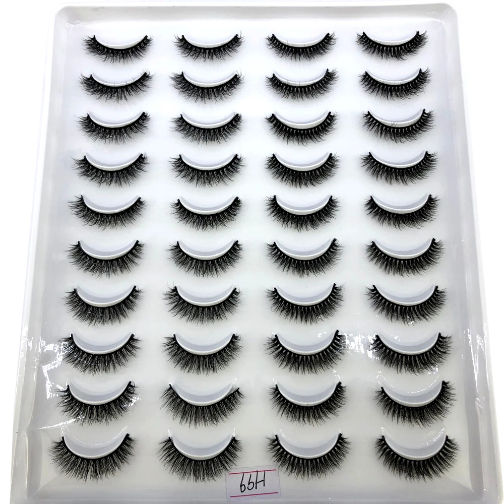 20 Paar 3D-Faux-Nerzwimpern, natürliche falsche Wimpern, dramatisch, flauschig, weich, dünn, Volumen, Kreuz, wiederverwendbare Wimpern-MaKeup-Tools – Detail 17