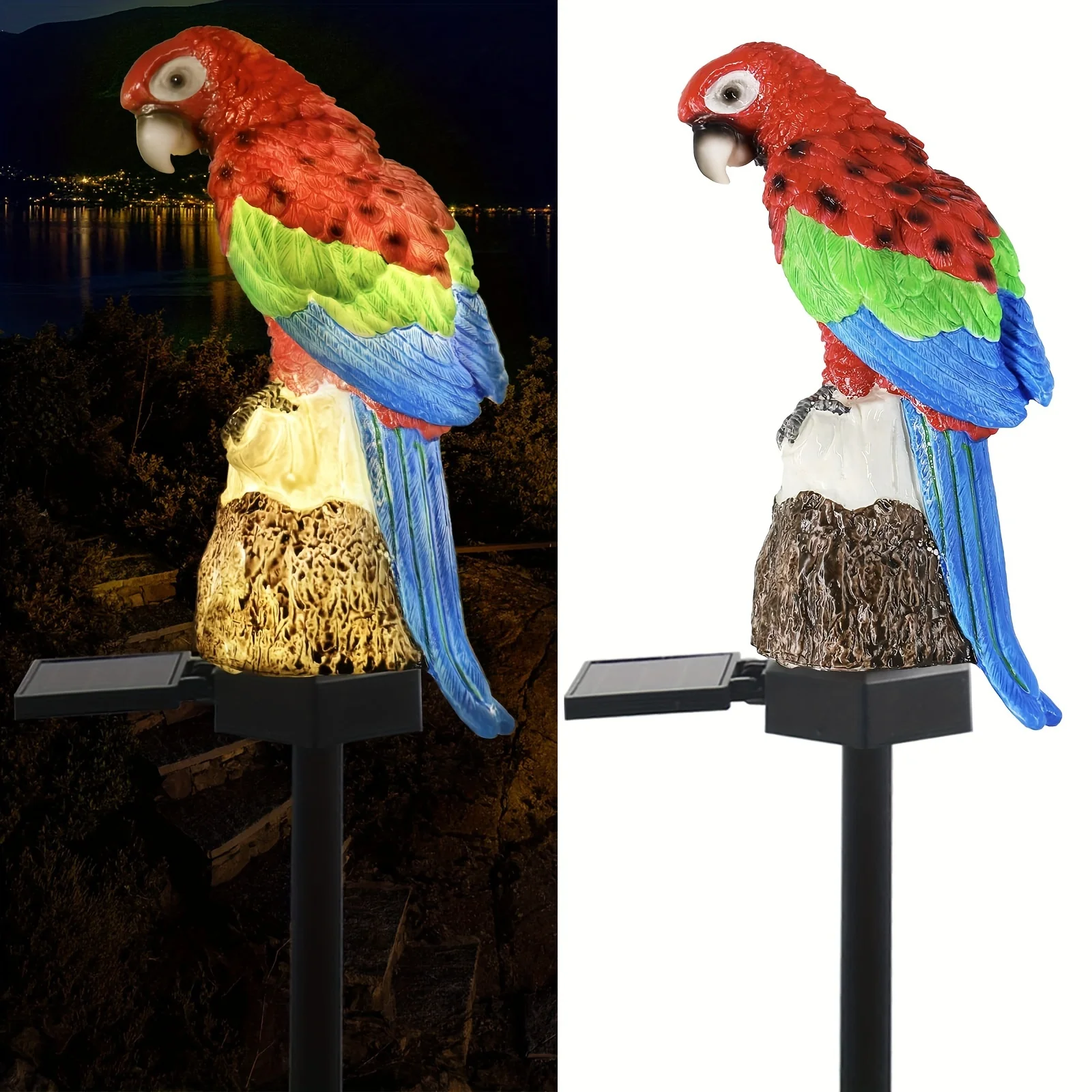 Solar Parrot Floor Insert Statue Light Parrot Outdoor Garden Waterproof LED Lights For Walkway Yard Lawn Landscape Decorative 3