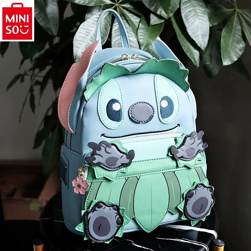 

MINISO Disney Cartoon Stitch Wallet Set Minimalist Large Capacity Load Reducing Comfortable Children's Backpack