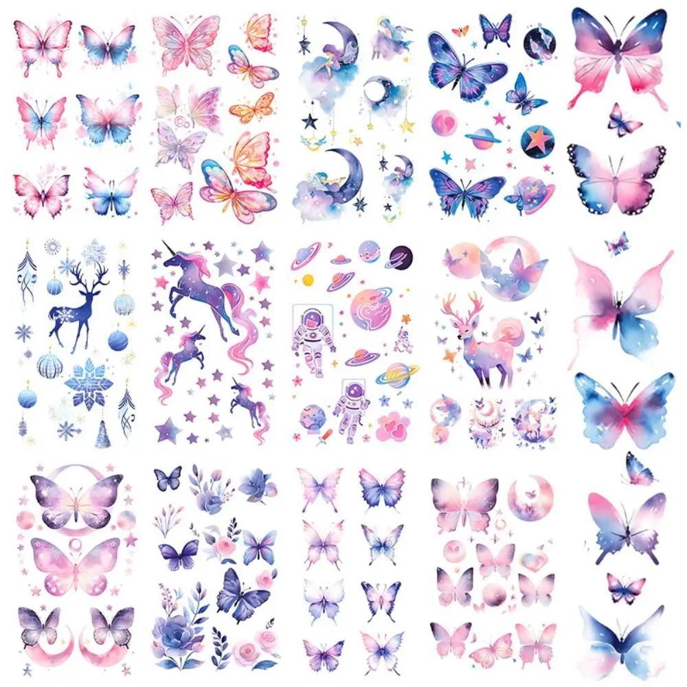 

Temporary Tattoo Sticker Body Art Tatto Disposable Waterproof Long-Lasting Cartoon Butterfly Dacals