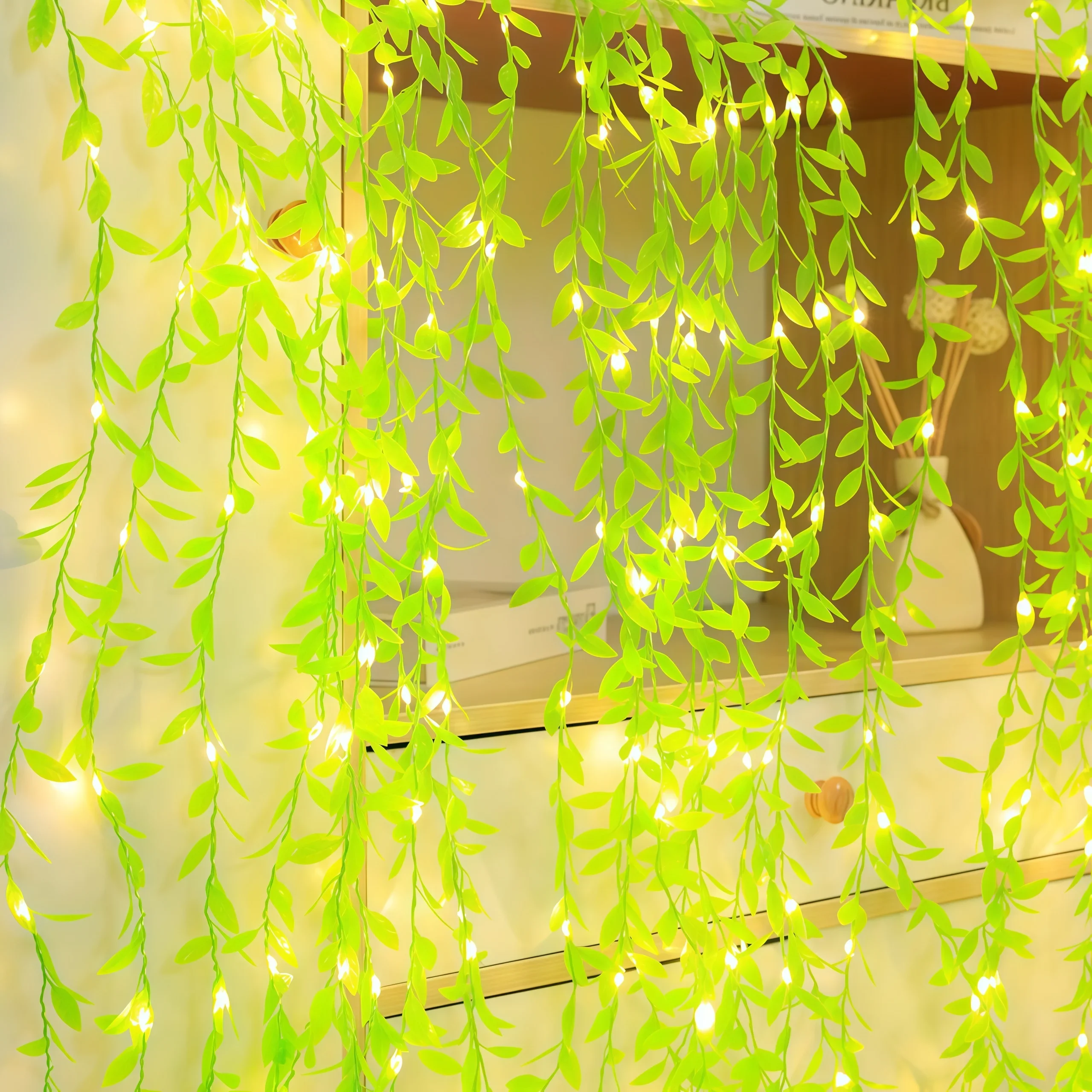Green Leaf Fairy String Lights for Wedding and Home Decor