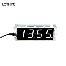 Multifunction LED Digital Clock DIY Kit with Time, Alarm, Date, and Temperature Display (White)