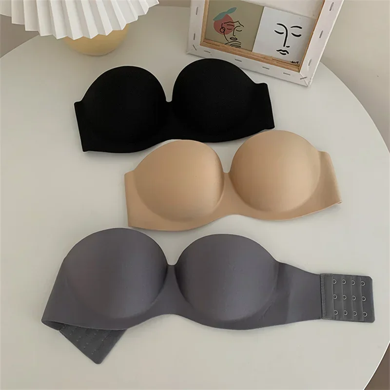Women Sexy Strapless Bra Push Up Padded Bras Female Underwear Seamless Invisible Bralette Without Straps Ladies Lingerie Bras
