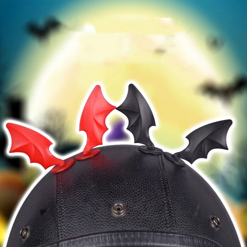 

Halloween Decor Little Devil Wings Colorful Helmet Devil Horns Cat Decor Universal Motorbike Bicycle Car Styling Helmet Stickers