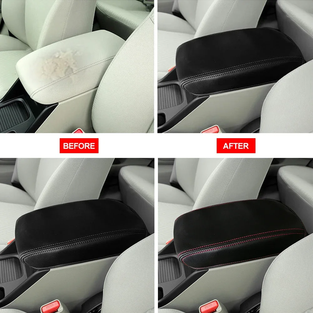 Car Center Console Armrest Cover For Honda Civic 2012-2015 Faux Leather Beige