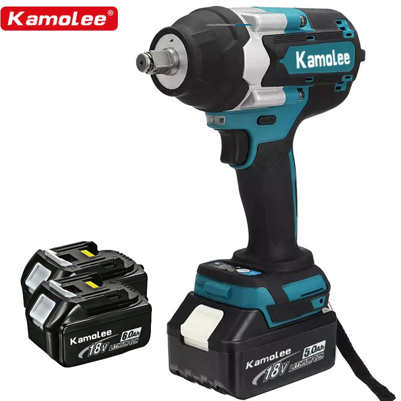 Kamolee-1800 N.M 토크 DTW700 브러시리스 전기 임팩트 렌치, 마끼다 18V 배터리용 1/2 리튬 이온 배터리