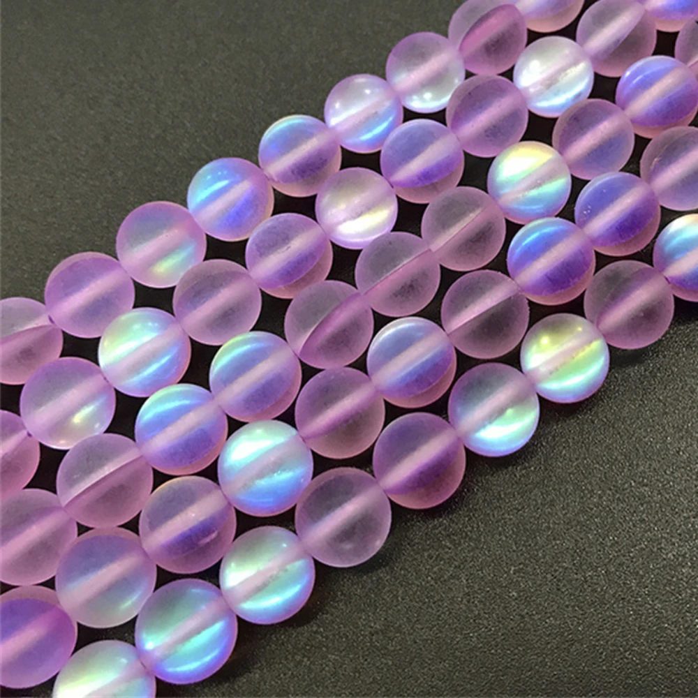 

37PCS 10mm Matte Frosted Violet Crystal Beads for Jewelry Making DIY Necklace Bracelet Reflective Fashion Glass Accessories