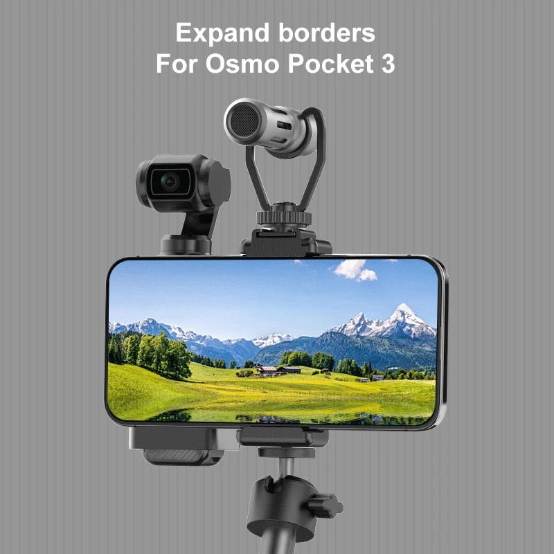 PULUZ Protective Frame Expansion Phone Clamp Adapter Bracket For DJI OSMO Pocket 3 Multifunction tripod mount adapter