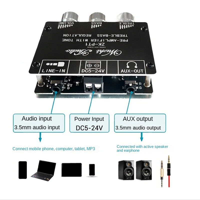 1 PCS Wireless Bluetooth 5.0 Decoder Board Module 2-Channel Stereo Low Noise High And Low Front Module