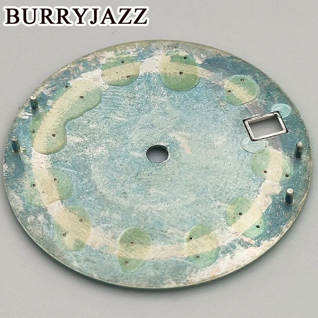 Burryjazz Relógio Luminoso Dial Nenhum Logotipo Preto Azul Prata Deep Blue Dial Verde Oclock 3.8 Oclock Case Crown 285 Milímetros Nh35 - Image 6