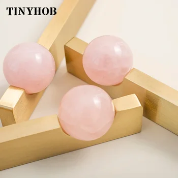 ลูกบอลคริสตัลสีขาว + ทองเหลืองเฟอร์นิเจอร์จับตู้ลิ้นชักดึงตู้ครัว Knobs ตู้เสื้อผ้าฮาร์ดแวร์ Drop Shipping ม 2