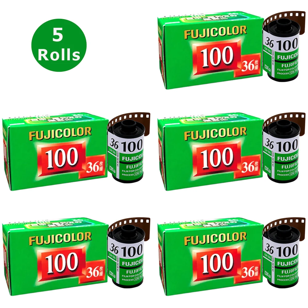 ISO 100 컬러 필름 후지컬러 C100 후지필름 100 1/2/3/5롤 135 포맷 카메라용 코닥 135 필름 카메라용 (36컷/롤)