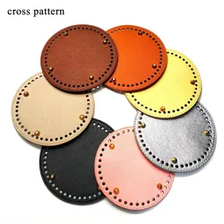 15*15cm DIY Shoulder Bags Handbag Accessories Hardware Parts PU Leather Round Bottom Cross Pattern Knitting Tray