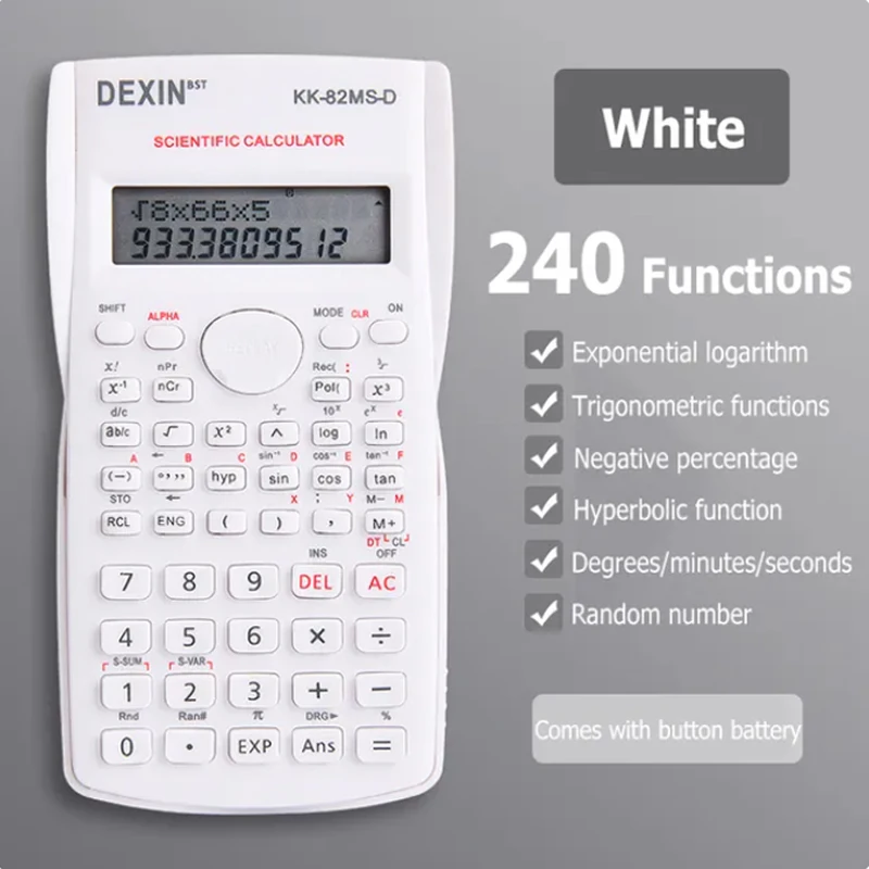 Çok Fonksiyonlu Bilimsel Hesap Makinesi Öğrenci Basit Taşınabilir Büyük Ekran Fonksiyonlu Hesap Makinesi Kırtasiye Okul Ofis Malzemeleri